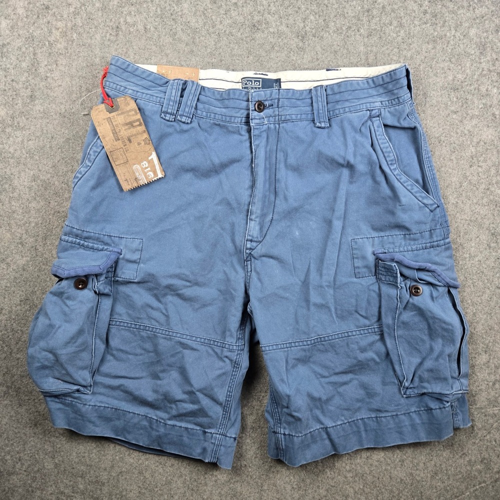 Polo Ralph Lauren Gellar Fatigue Shorts Mens 36 Blue Cargo Utility Workwear NWT